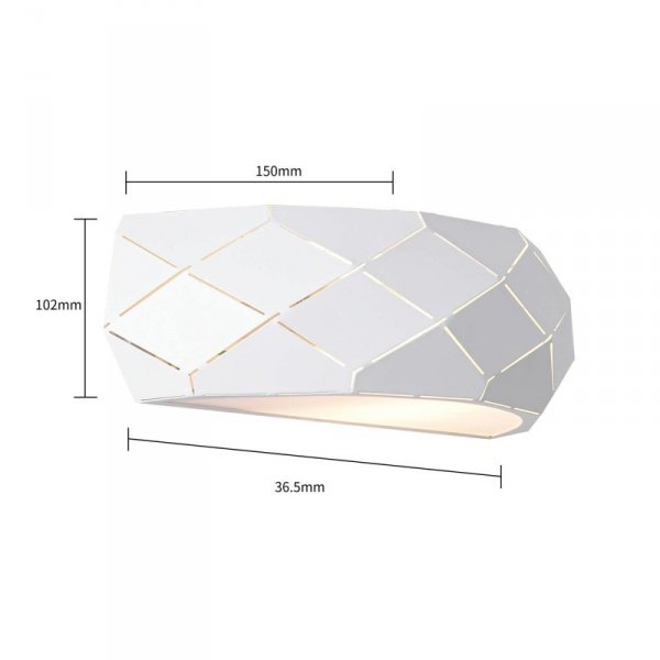 KINKIET BIAŁY DEKORACYJNY DO POKOJU SALONU SYPIALNI LIGHT PRESTIGE REUS LP-8069/1W WH