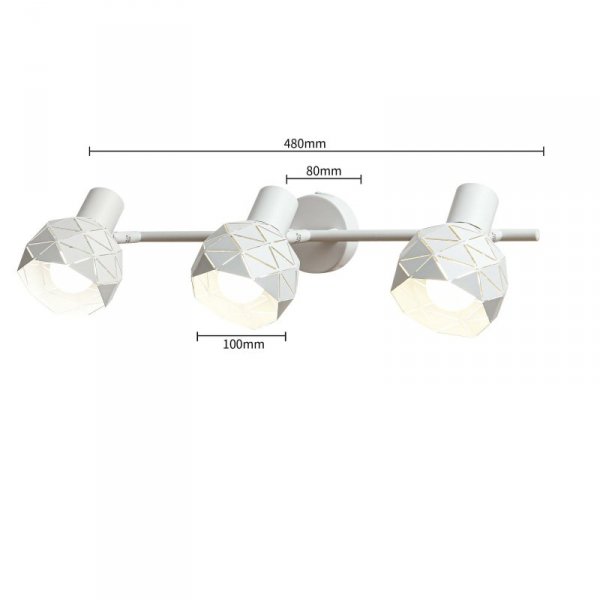 KINKIET PLAFON SPOT REFLEKTOR BIAŁY DEKORACYJNY REGULOWANY LIGHT PRESTIGE REUS LP-8069/3WS WH