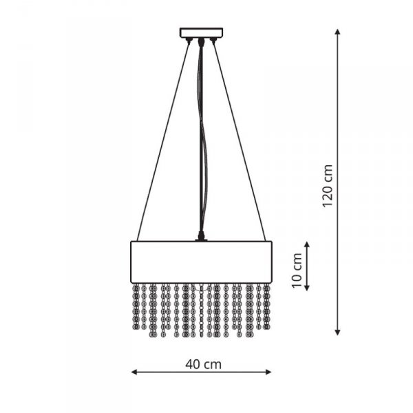 LAMPA WISZĄCA GLAMOUR CZARNA Z KRYSZTAŁKAMI CZARNY ABAŻUR LIGHT PRESTIGE MADRYT  LP-81458/1P BK