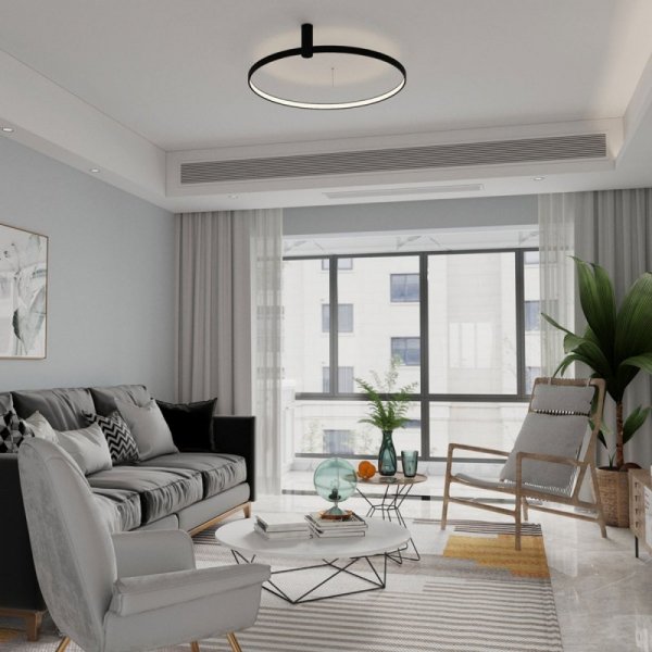 PLAFON RING CZARNY LED OKRAGŁY KOŁO DO SALPNU SYPIALNI POKOJU KUCHNI LIGHT PRESTIGE LP-909/1C S BK CCT