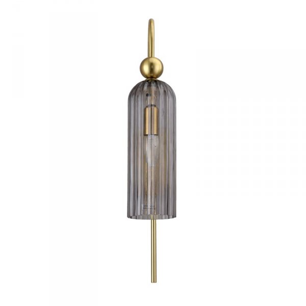 KINKIET ZŁOTY GLAMOUR KLOSZ GRAFITOWY SMOKED SZKLANY LIGHT PRESTIGE PIEGA LP-939/1W smoked