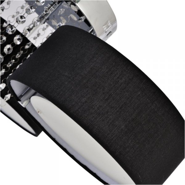 PLAFON NOWOCZESNY GLAMOUR CZARNY Z KRYSZTAŁKAMI NA PILOTA LED RGB DO SALONU SYPIALNI POKOJU  LIGHT PRESTIGE GAMBELA LP-991/3C BK