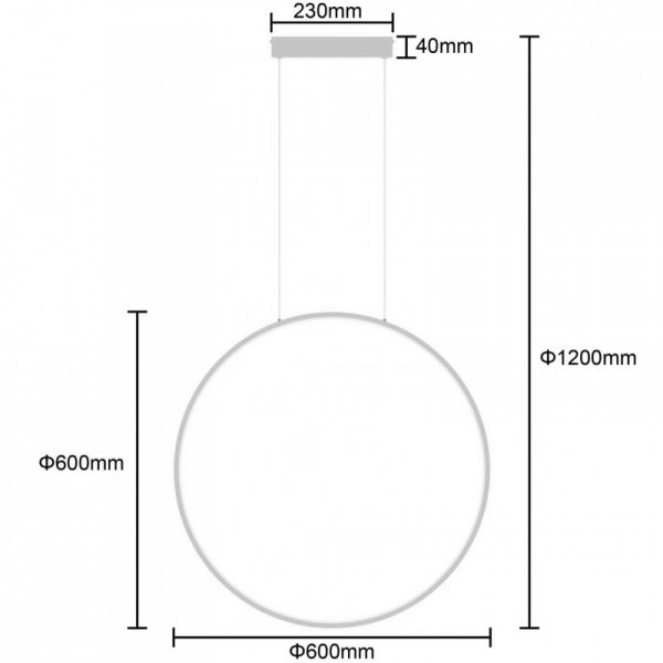 LAMPA WISZĄCA NAD LUSTRO DO LUSTRA DO ŁAZIENKI BIAŁA KOŁO RING OBRĘCZ 60CM  IP44 HERMETYCZNA LIGHT PRESTIGE MIRROR  LP-999/1P S WH