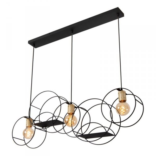 LAMPA WISZĄCA LED CZARNA KOŁA RINGI LUCIDE CIRCLE