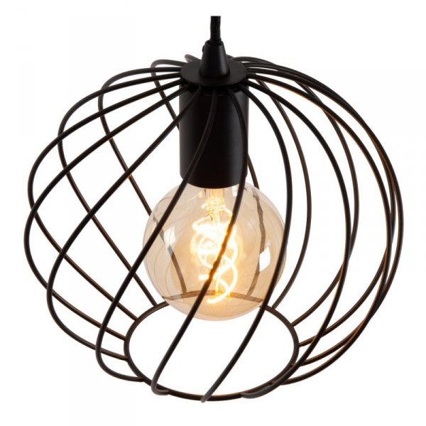 LAMPA CZARNA DRUCIANA METALOWA CZARNA KULA LUCIDE DANZA 21428/13/30