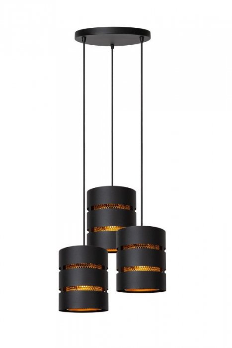 LAMPA NOWOCZESNA METALOWA CZARNO ZŁOTA LUCIDE ROSAS 21433/13/30