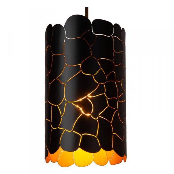 LAMPA WISZĄCA CZARNO ZŁOTA Z ABAŻUREM DO SALONU SYPIALNI LUCIDE ALMELO