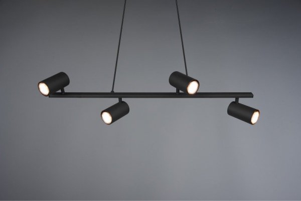 LAMPA WISZĄCA CZARNA REFLEKTORKI REGULOWANE NAD STÓŁ DO SALONU KUCHNI JADALNI MARLEY 302400432 TRIO