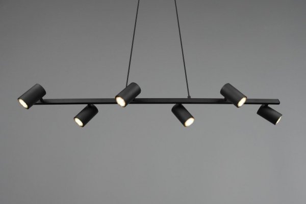 LAMPA WISZĄCA CZARNA NAD STÓŁ REFLEKTORKI REGULOWANE DO SALONU JADALNI KUCHNI MARLEY 302400632 TRIO