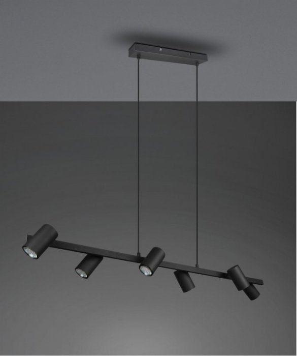 LAMPA WISZĄCA CZARNA NAD STÓŁ REFLEKTORKI REGULOWANE DO SALONU JADALNI KUCHNI MARLEY 302400632 TRIO