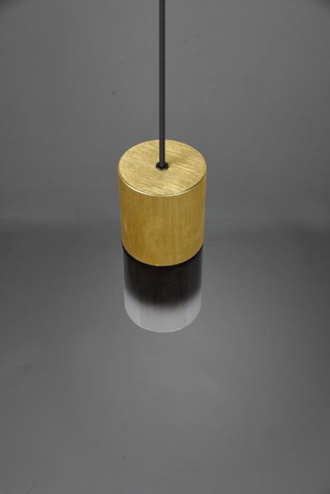 LAMPA WISZĄCA NAD STÓŁ MOSIĄDZ MATOWY ZŁOTA KLOSZ DYMIONY SZKLANA ROBIN 310600154 TRIO