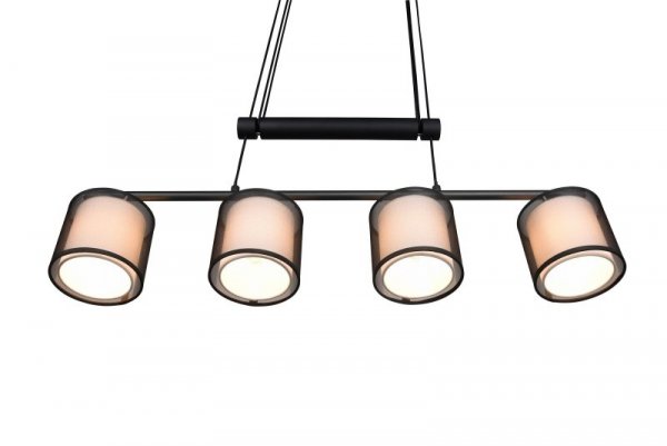 LAMPA WISZĄCA CZARNA Z ABAŻUREM MATERIAŁOWYM SO SALONU SYPIALNI BURTON 311400432 TRIO