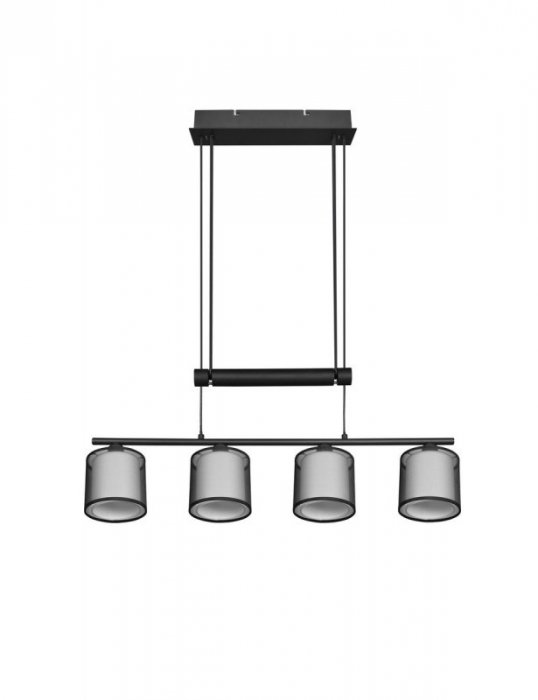 LAMPA WISZĄCA CZARNA Z ABAŻUREM MATERIAŁOWYM SO SALONU SYPIALNI BURTON 311400432 TRIO
