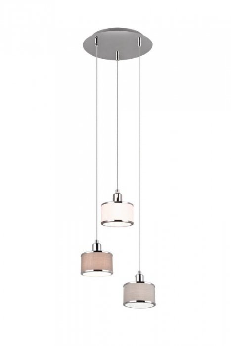 LAMPA WISZĄCA CHROM Z ABAŻUREM NAD STÓŁ DO JADALNI SALONU  KAPRUN 311630306 TRIO