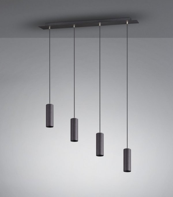 LAMPA WISZĄCA CZARNA NA LISTWIE TUBY DO JADALNI KUCHNI NAD STÓŁ MARLEY 312400432 TRIO