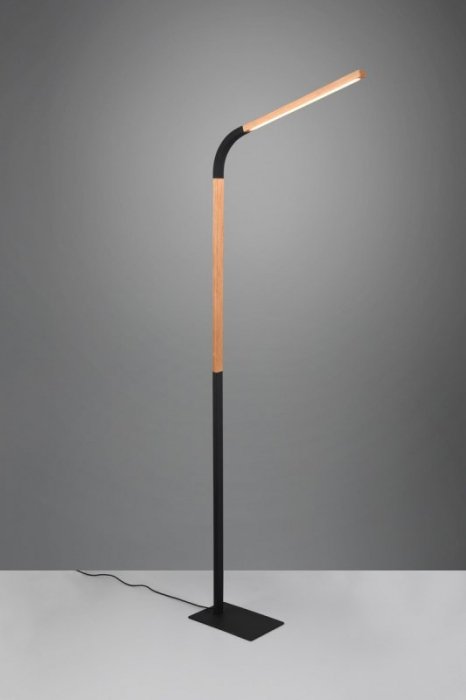 LAMPA PODŁOGOWA LED NOWOCZESNA Z DREWNEM DO SALONU POKOJU NORRIS 445210132 TRIO