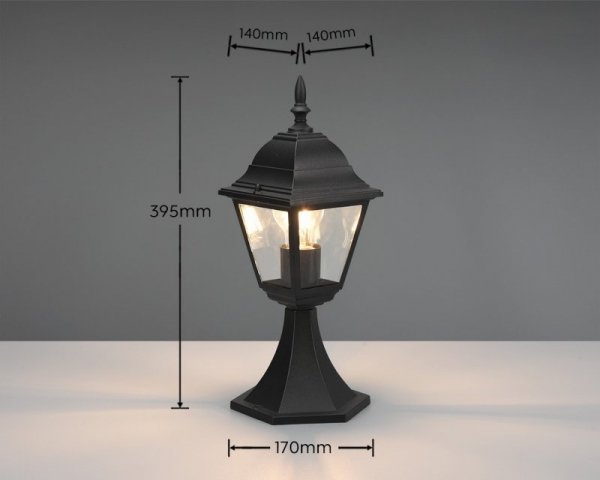 LAMPA ZEWNĘTRZNA OGRODOWA KLASYCZNA CZARNA LIVENZA 505760132 TRIO
