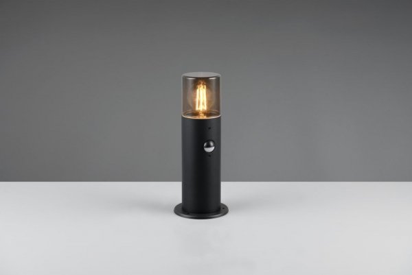 LAMPA ZEWNĘTRZNA OGRODOWA NOWOCZESNA CZARNA HOOSIC - CZUJNIK RUCHU 522260132 TRIO