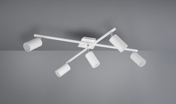 LAMPA SUFITOWA PLAFON BIAŁY REGULOWANY REFLEKTORY DO POKOJU SYPIALNI SALONU MARLEY 612400501 TRIO