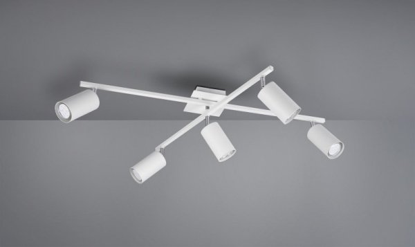 LAMPA SUFITOWA PLAFON BIAŁY REGULOWANY REFLEKTORY DO POKOJU SYPIALNI SALONU MARLEY 612400501 TRIO