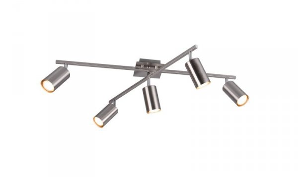 LAMPA SUFITOWA PLAFON REGULOWANY REFLEKTORKI SREBRNY MATOWY NIIKIEL DO SALONU SYPIALNI KUCHNI MARLEY 612400507 TRIO