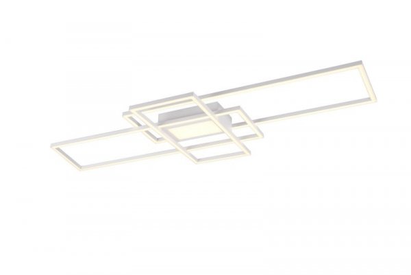 LAMPA SUFITOWA LED BIAŁA NA PILOTA NOWOCZESNA PLAFON RAMKI PROSTOKĄTY KDWADRATY DO SALONU KUCHNI SYPIALNI  IRVINE 620010431 TRIO