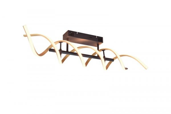 LAMPA SUFITOWA CZARNO ZŁOTA SALONU NOWOCZESNA FALA LED MOSIĄDZ MATOWY SEQUENCE 641810208 TRIO