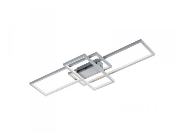 LAMPA SUFITOWA LED SREBRNA KWADRATY PROSTOKĄTY NA PILOTA RGB ZMIANA BARWY ŚWIATŁA ŚCIEMNIALNA  THIAGO 652610307 TRIO