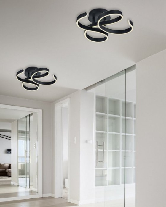 PLAFON LAMPA SUFITOWA NOWOCZESNA LED SPIRALA ANTRACYT DO SALONU SYPIALNI KUCHNI BARWA CIEPŁA 3000K FRANCIS 671310142 TRIO