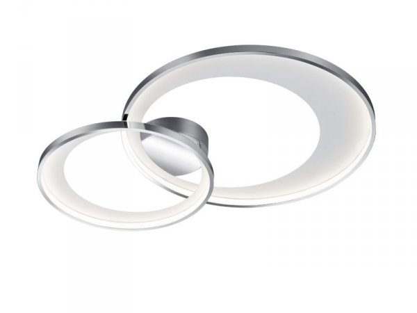 PLAFON LED KOŁA RINGI CHROM SREBRNY DO SALONU SYPIALNI KUCHNI BARWA CIEPŁA 3000K GRANADA 673890206 TRIO