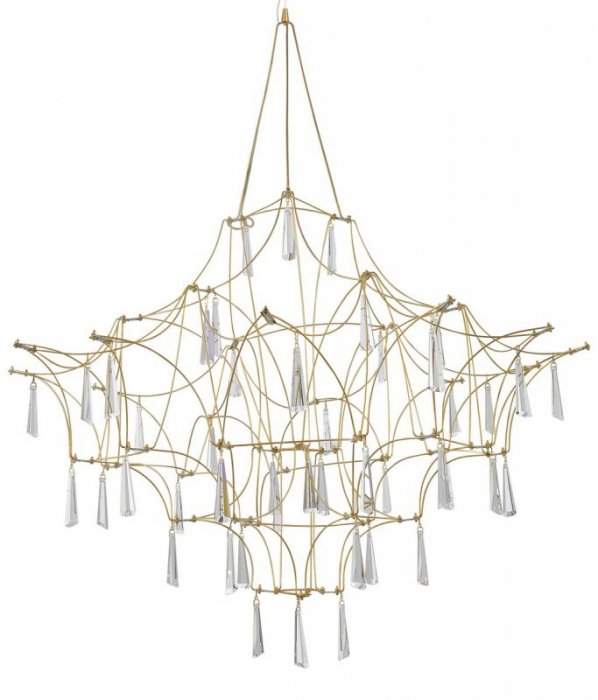 LAMPA WISZĄCA LED KRYSZTAŁOWA ZŁOTA DESINGERSKA GLAMOUR DO SALONU SYPIALNI LUCES EXCLUSIVAS SALAMANCA LE41324