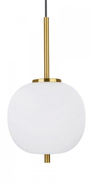 LAMPA WISZĄCA ZŁOTA NOWOCZESNA Z BIAŁYM KLOSZEM DO SALONU SYPIALNI KUCHNI JADALNI LUCES EXCLUSIVAS PILAR LE41757
