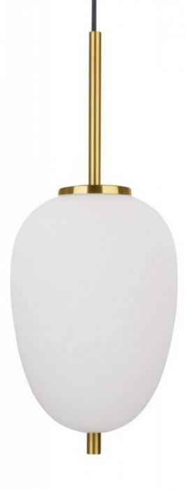 LAMPA WISZĄCA ZŁOTA NOWOCZESNA Z BIAŁYM KLOSZEM DO SALONU SYPIALNI KUCHNI JADALNI LUCES EXCLUSIVAS PILAR LE41759
