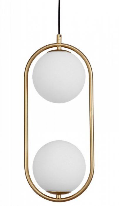 LAMPA WISZĄCA MOSIĄDZ ZŁOTA KULA BIAŁA SZKLANA DO SYPIALNI KUCHNI JADALNI SALONU NOWOCZESNA LUCES EXCLUSIVAS RENGO LE41772