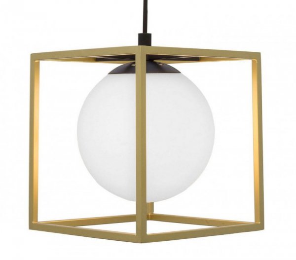 LAMPA SUFITOWA WISZĄCACZARNO ZŁOTA KLOSZ KULA BIAŁA NOWOCZESNA DO SALONU JADALNI SYPIALNI LUCES EXCLUSIVAS PLATA LE41786