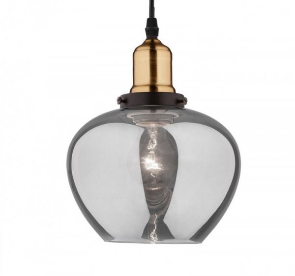 LAMPA WISZĄCA SZKLANA PATYNA KLOSZE GRAFITOWE SMOKY DO JADALNI KUCHNI SALONU NAD STÓŁ LUCES EXCLUSIVAS CALDAS LE41925