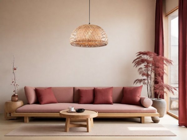 LAMPA WISZĄCA NATURAL EKO RATTANOWA DO SALONU JADALNI KUCHNI W STYLU BOHO  LUCES EXCLUSIVAS PARRAL LE42138