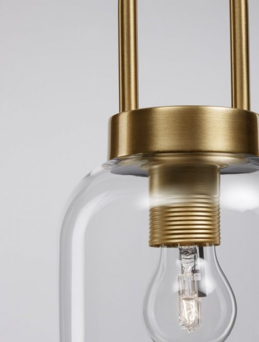 LAMPA WISZĄCA SZKLANA ZŁOTA MOSIĄDZ DO SALONU KUCHNI JADALNI NAD STÓŁ LUCES EXCLUSIVAS BANES LE42652