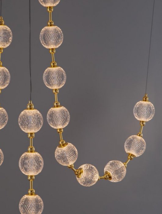 NOWOCZESNA LAMPA WISZĄCA ZŁOTA KULE AKRYLOWE GLAMOUR DESINGERSKA DO SALONU LUCES EXCLUSIVAS CANA LE42697