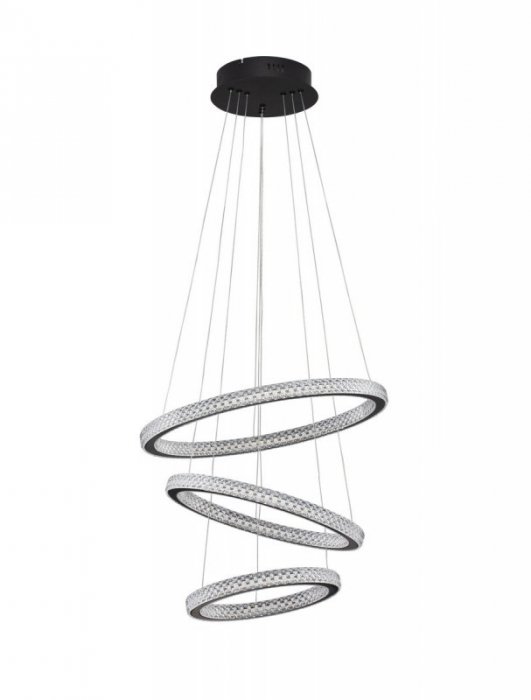 LAMPA WISZĄCA LED CZARNE KOŁA RINGI DEKORACYJNE GLAMOUR DO SALONU SYPIALNI LUCES EXCLUSIVAS TEPIC LE42822