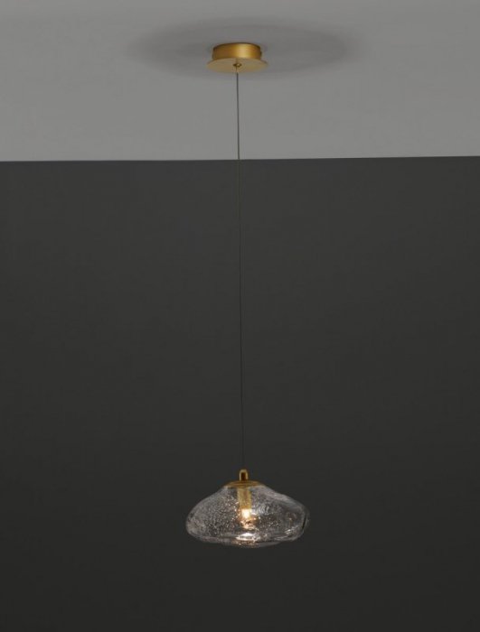 LAMPA WISZĄCA SZKLANA ZŁOTA NOWOCZESNA DO SALONU SYPIALNI KUCHNI LUCES EXCLUSIVAS NAYARIT LE42898