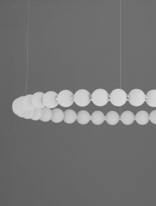 LAMPA WISZĄCA BIAŁA CHROM KULE SZKLANE PERŁY DESINGERSKA NOWOCZESNA LUCES EXCLUSIVAS MOCA LE43463