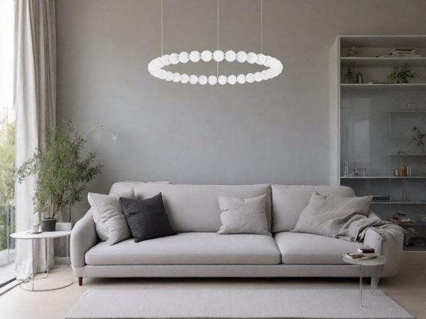 LAMPA WISZĄCA BIAŁA CHROM KULE SZKLANE PERŁY DESINGERSKA NOWOCZESNA LUCES EXCLUSIVAS MOCA LE43463