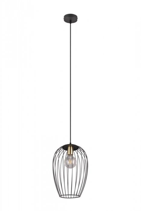 LAMPA WISZĄCA METALOWA DRUCIANA CZARNO ZŁOTA RL GRID R31371932