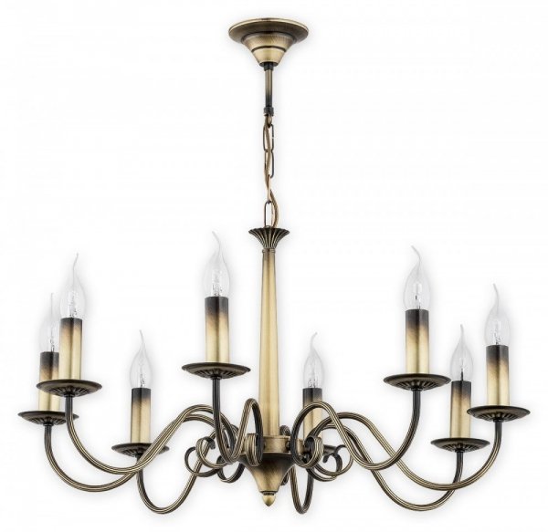 LAMPA WISZĄCA ŻYRANDOL KLASYCZNY PATYNA ŚWIECZNIKOWY LEMIR ASTI
