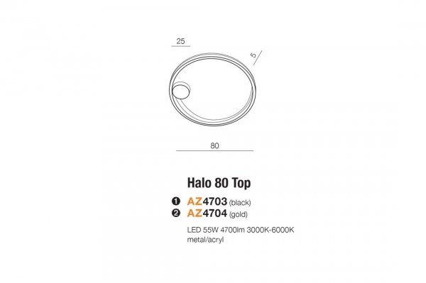 AZZARDO HALO 80 TOP AZ4704 PLAFON ZŁOTY NOWOCZESNY