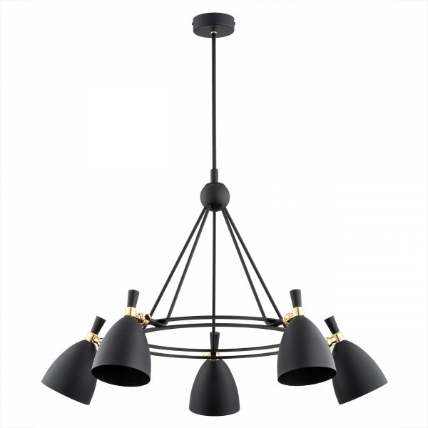 ŻYRANDOL LAMPA WISZĄCA CZARNO ZŁOTA NOWOCZESNA REGULOWANE KLOSZE DO SALONU SYPIALNI KUCHNI ARGON CHARLOTTE 2118