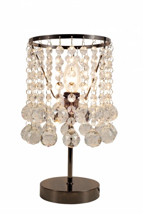 REALITY LONDON 527701-29 LAMPKA STOŁOWA NOCNA CZARNY CHROM Z KRYSZTAŁKAMI GLAMOUR