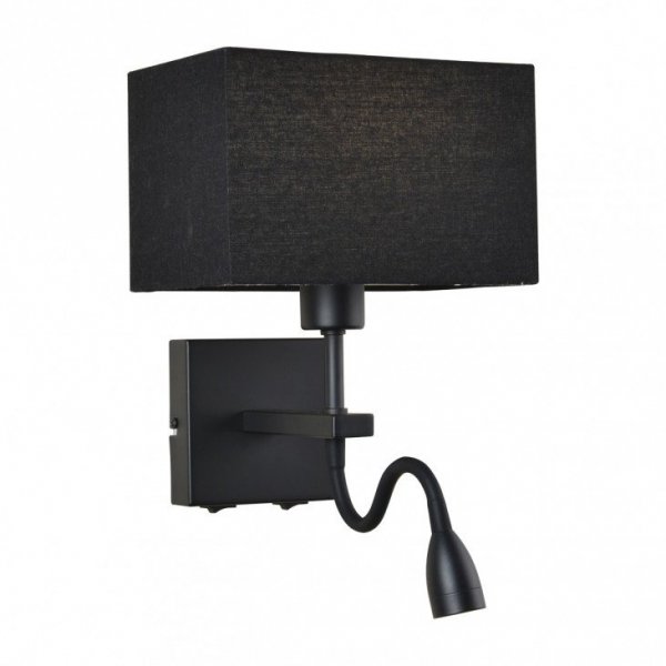 ITALUX NORTE WL-1122-2-BL-BM-RC-BL LAMPKA NOCNA NOWOCZESNA Z WŁĄCZNIKIEM CZARNY ABAŻUR LAMPKA DO CZYTANIA DO SYPIALNI