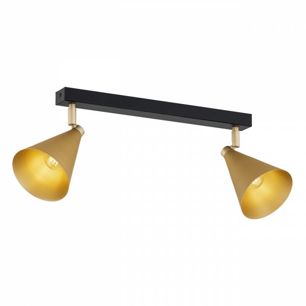 LAMPA SUFITOWA CZARNO ZŁOTA PLAFON SPOT REGULOWANY CZARNO ZŁOTY ARGON LUCINDA 7149